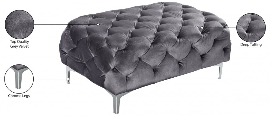 Pouf en velours Mercer 