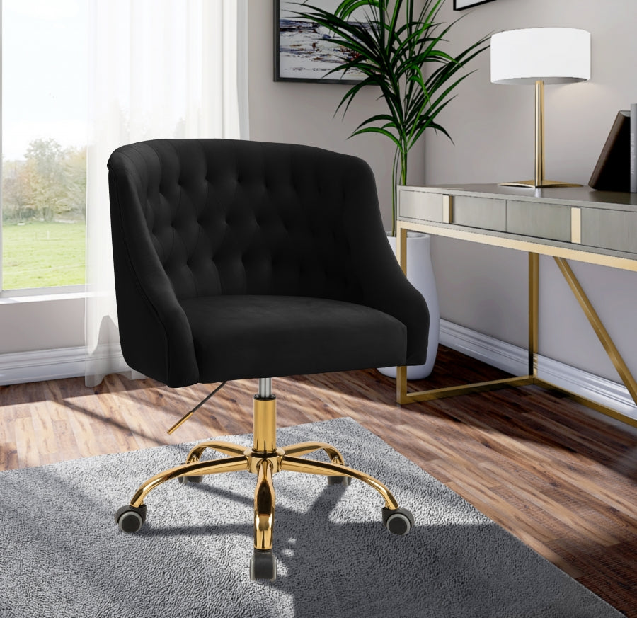 Chaise de bureau en velours Arden