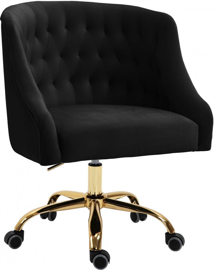 Chaise de bureau en velours Arden