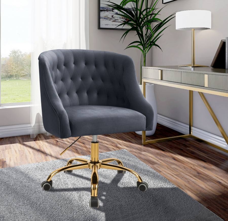 Chaise de bureau en velours Arden