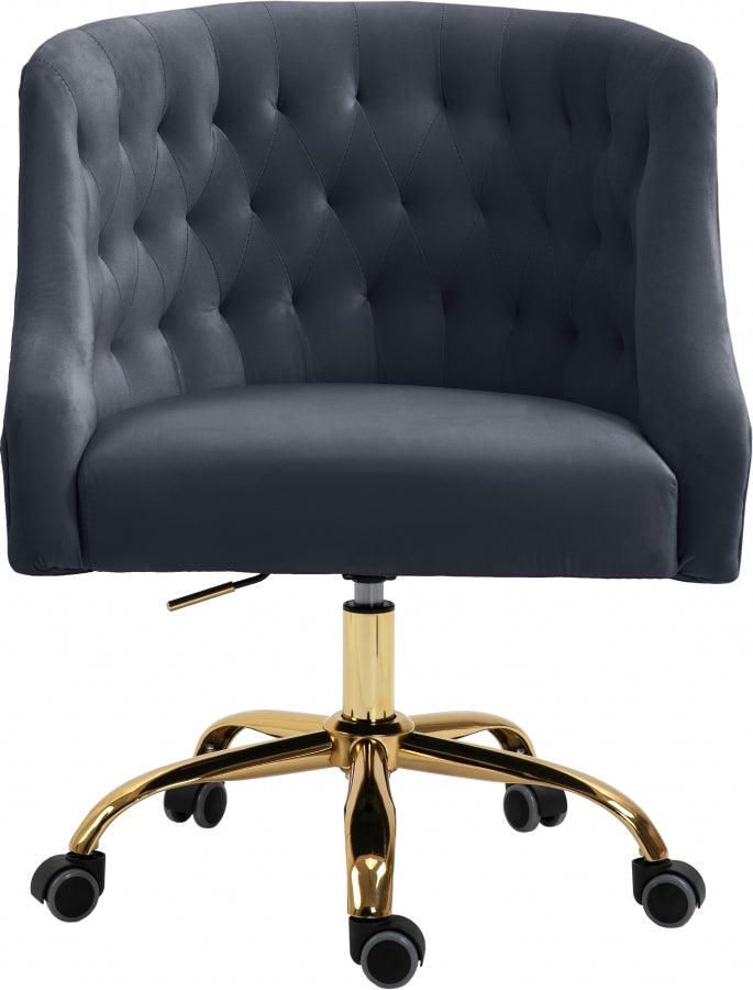 Chaise de bureau en velours Arden