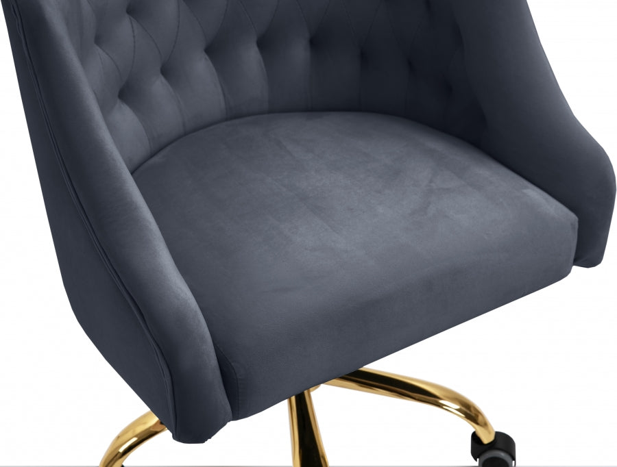 Chaise de bureau en velours Arden