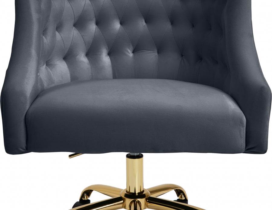Chaise de bureau en velours Arden