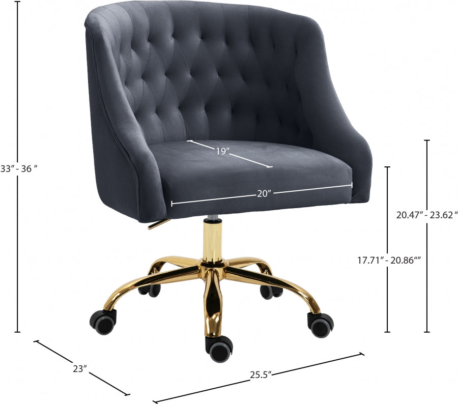Chaise de bureau en velours Arden