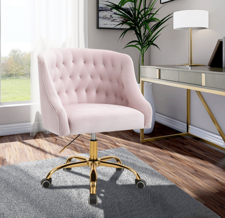 Chaise de bureau en velours Arden