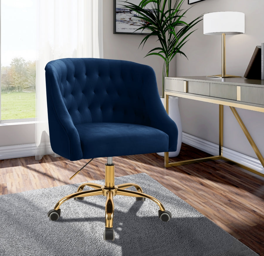 Chaise de bureau en velours Arden
