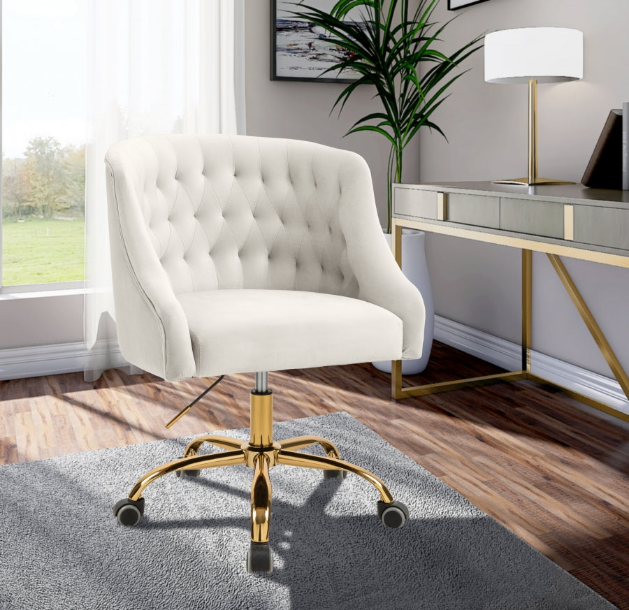 Chaise de bureau en velours Arden