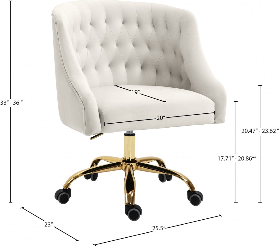 Chaise de bureau en velours Arden