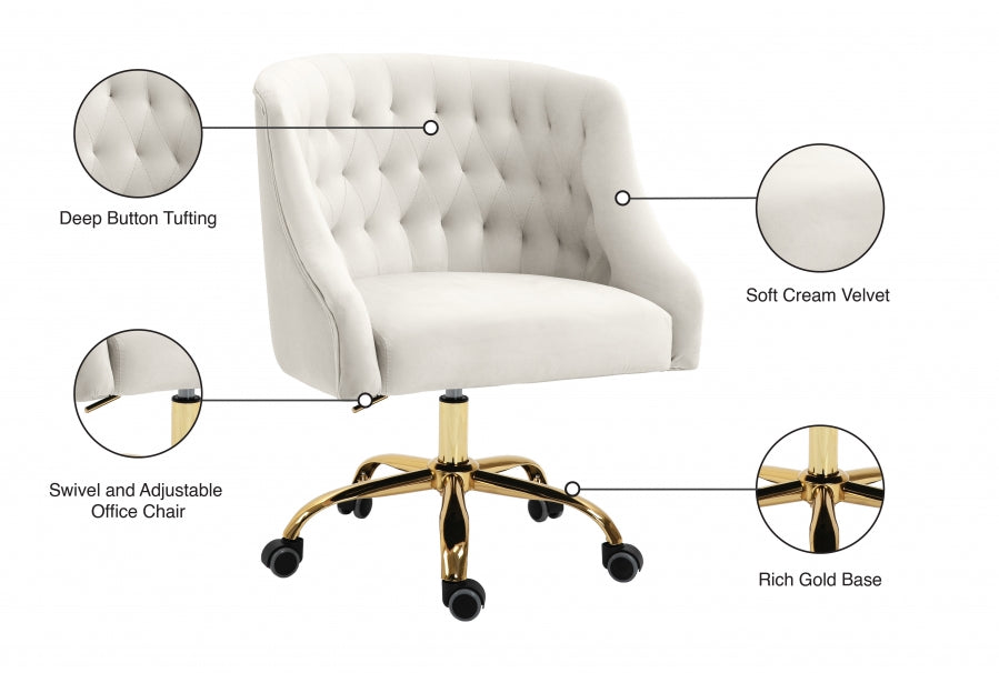 Chaise de bureau en velours Arden