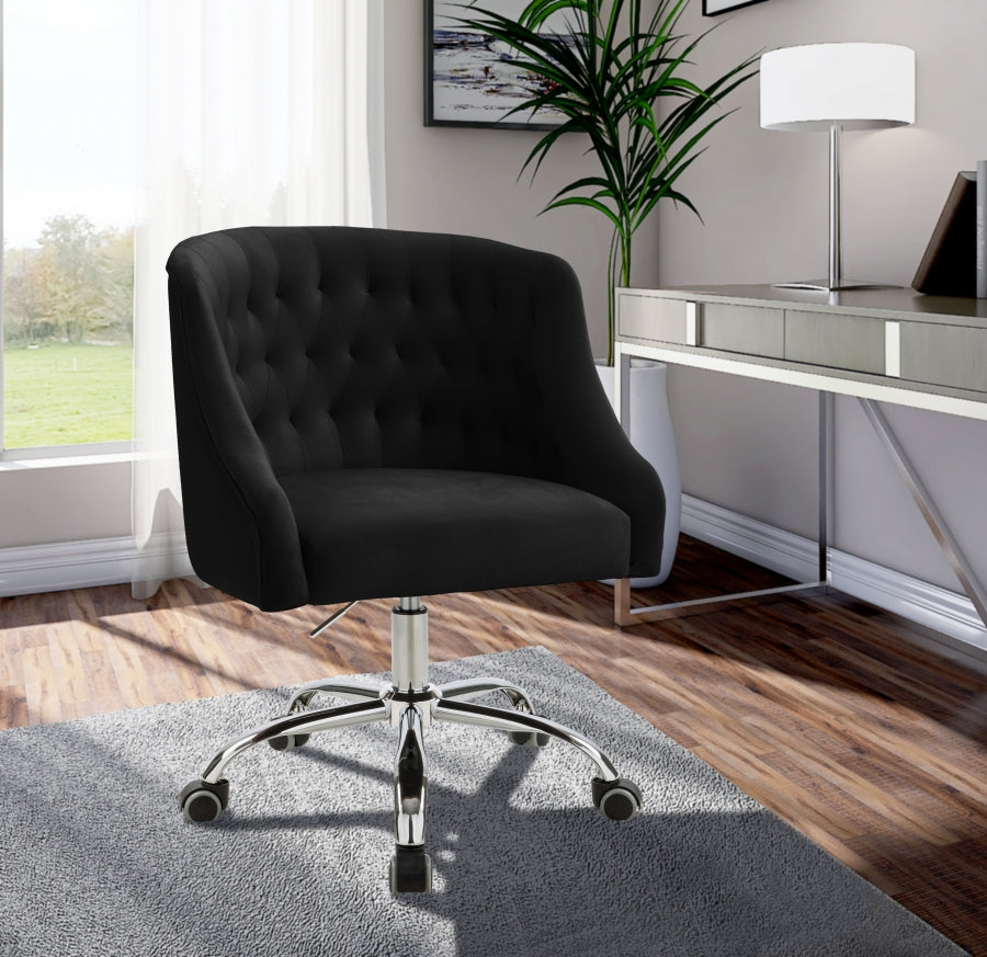 Chaise de bureau en velours Arden