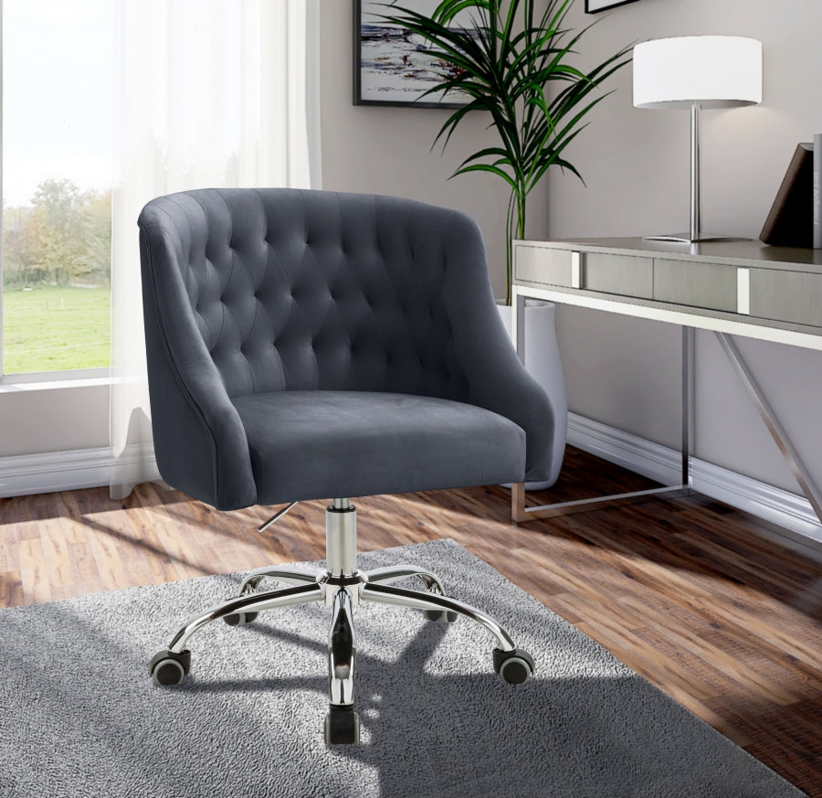 Chaise de bureau en velours Arden