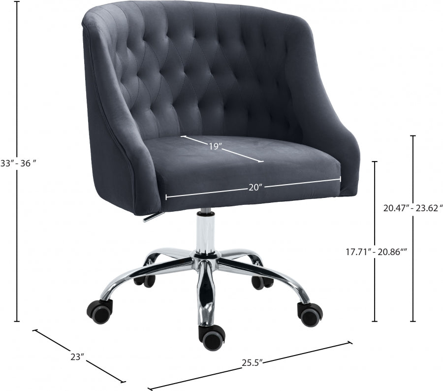 Chaise de bureau en velours Arden