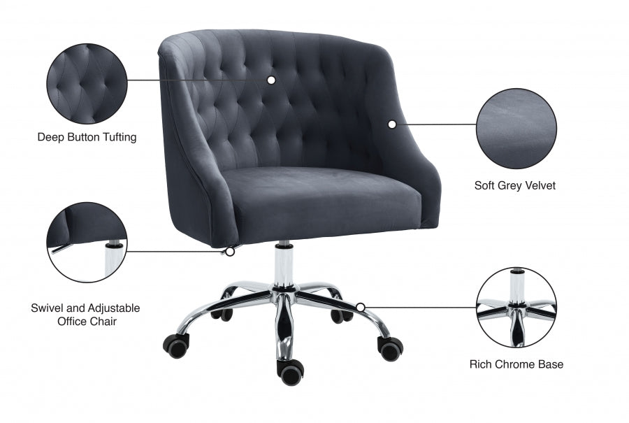 Chaise de bureau en velours Arden