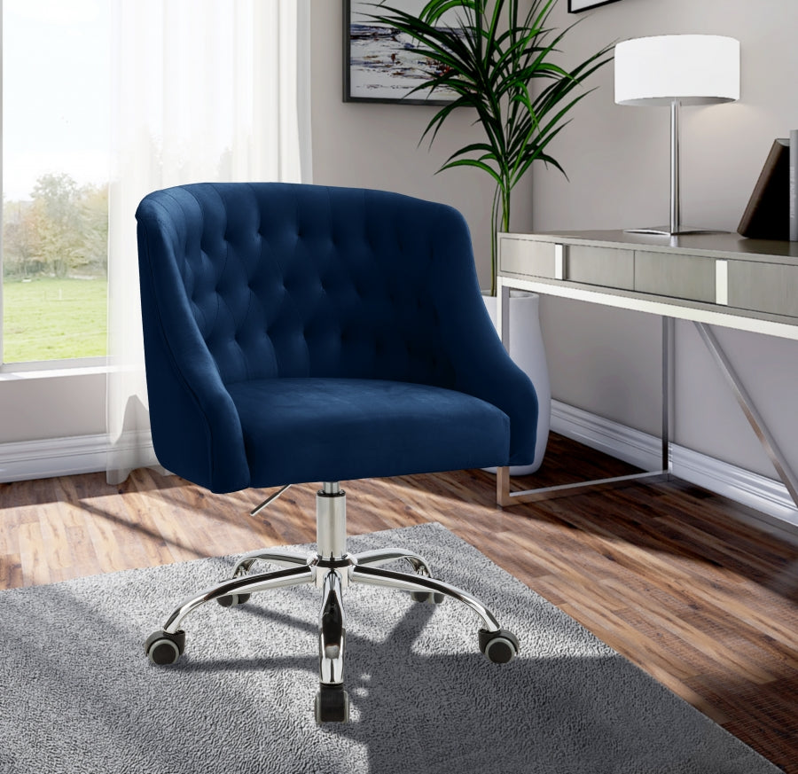 Chaise de bureau en velours Arden