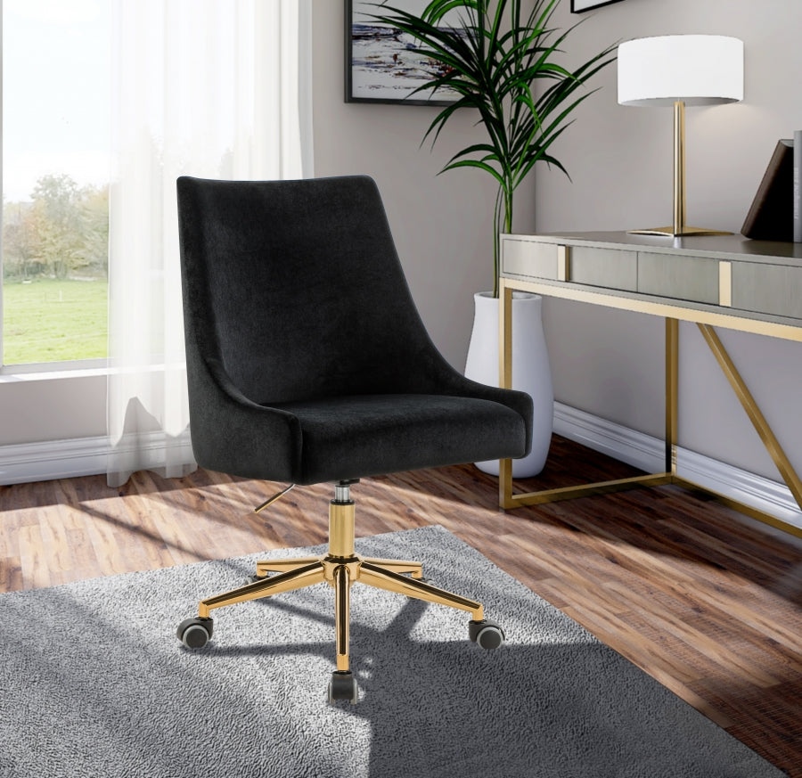 Chaise de bureau en velours Karina