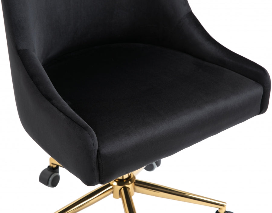 Chaise de bureau en velours Karina