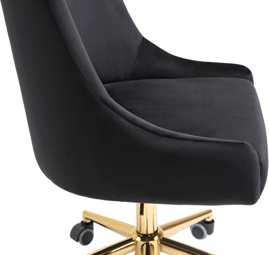 Chaise de bureau en velours Karina