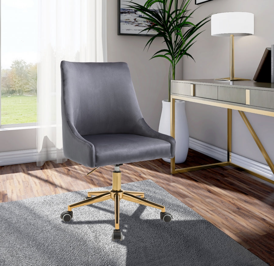 Chaise de bureau en velours Karina