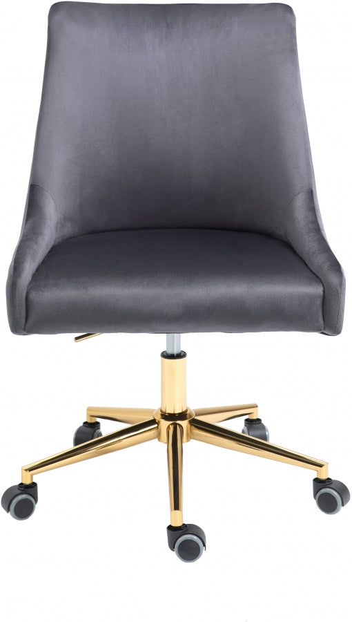 Chaise de bureau en velours Karina