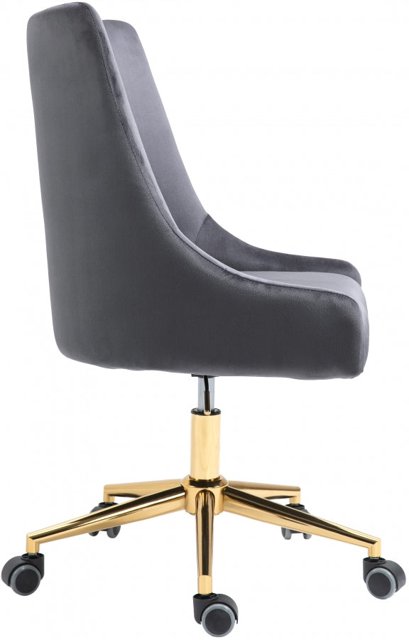 Chaise de bureau en velours Karina