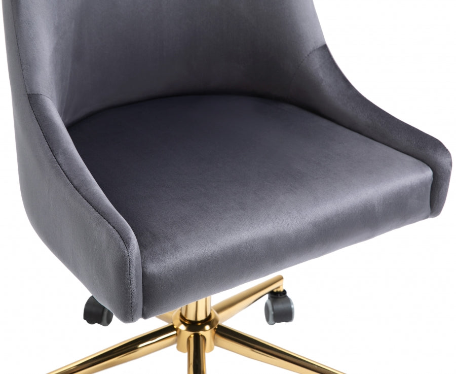 Chaise de bureau en velours Karina