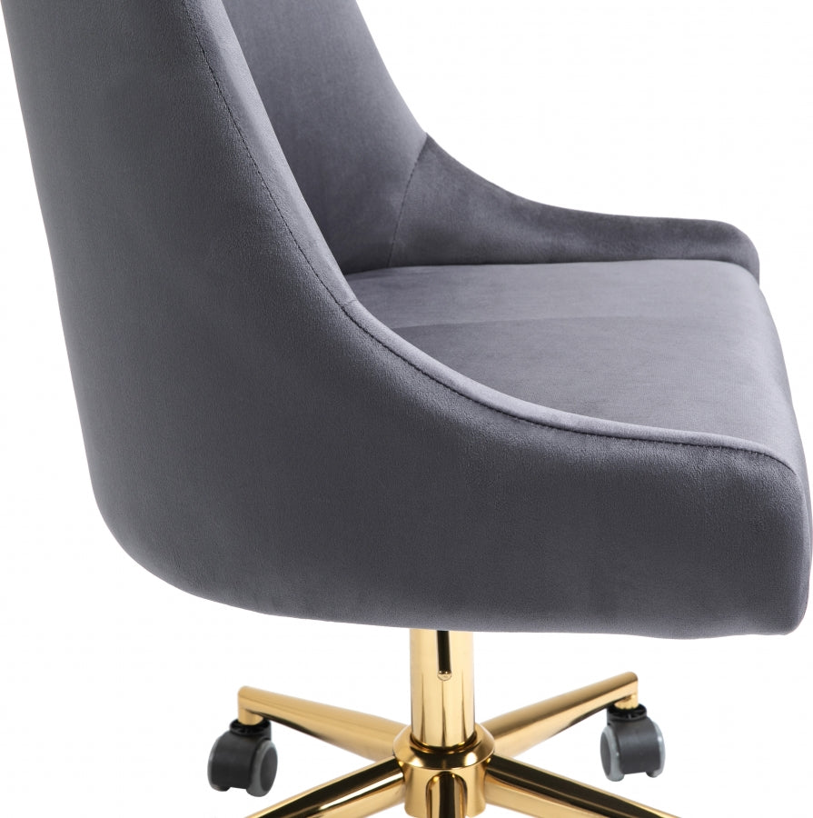 Chaise de bureau en velours Karina