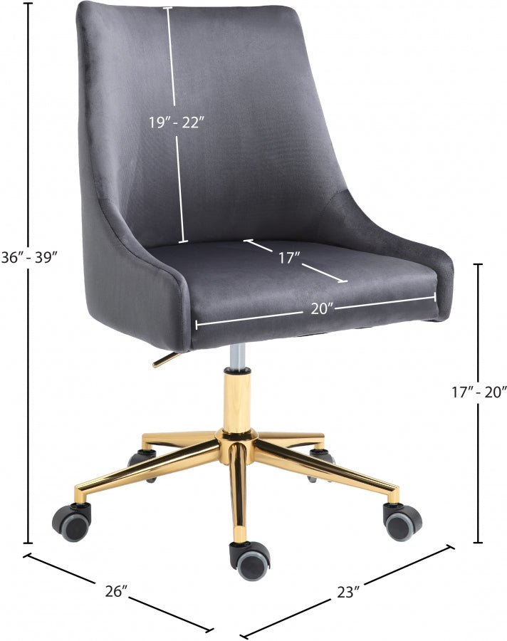 Chaise de bureau en velours Karina