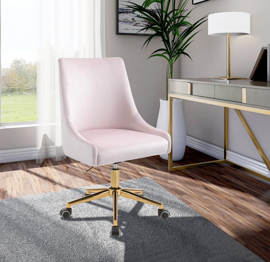 Chaise de bureau en velours Karina