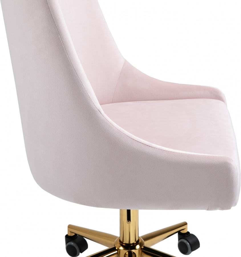 Chaise de bureau en velours Karina