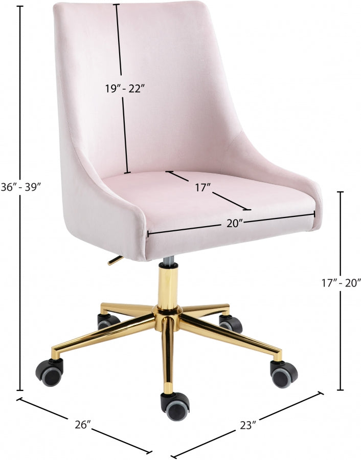 Chaise de bureau en velours Karina