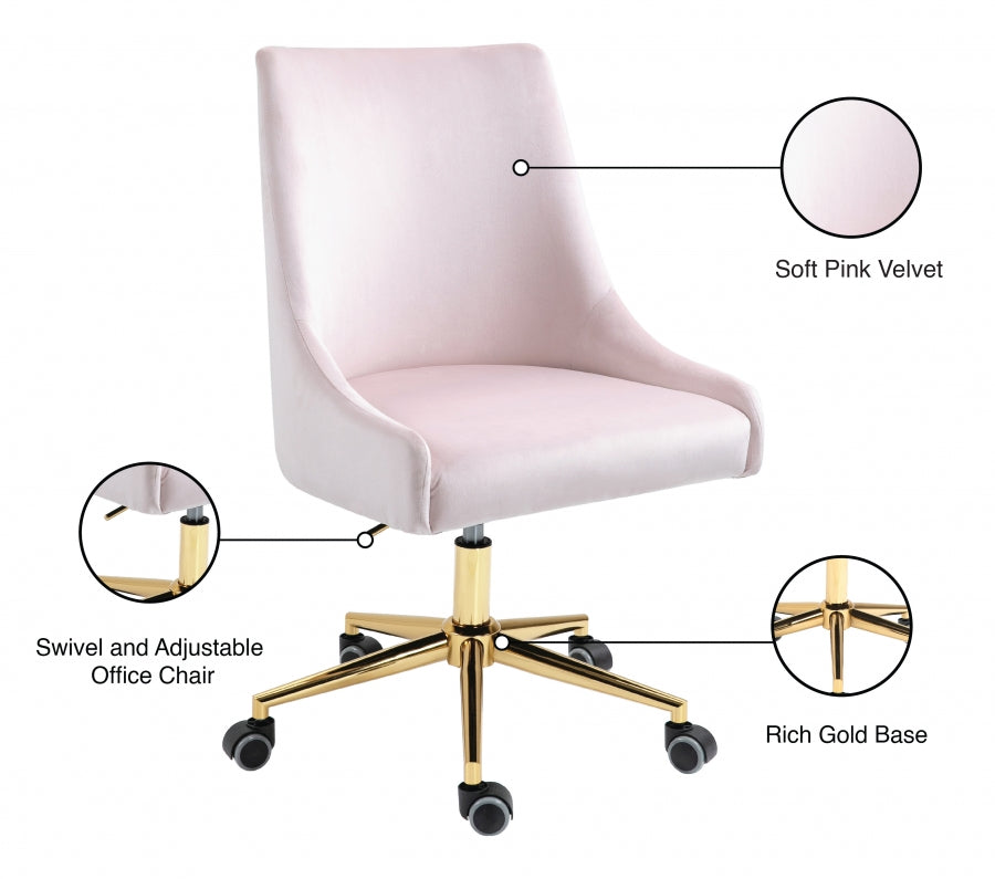 Chaise de bureau en velours Karina