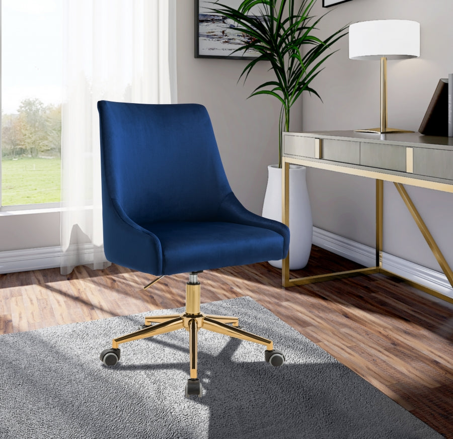 Chaise de bureau en velours Karina