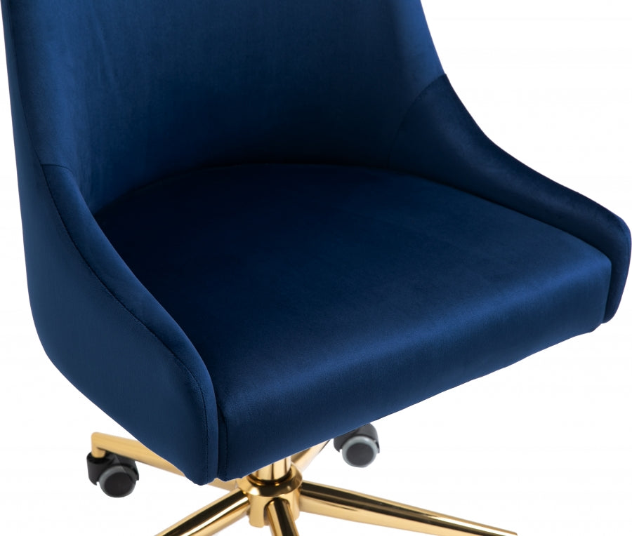 Chaise de bureau en velours Karina
