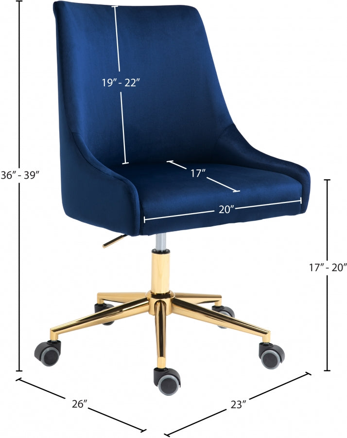 Chaise de bureau en velours Karina