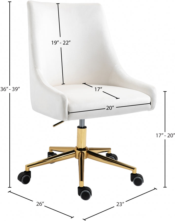 Chaise de bureau en velours Karina