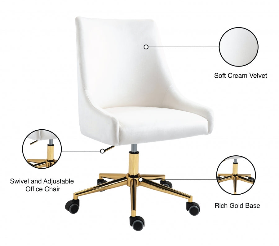 Chaise de bureau en velours Karina
