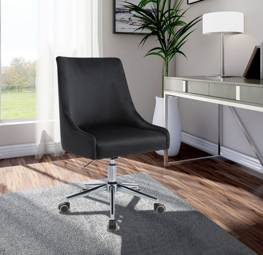 Chaise de bureau en velours Karina