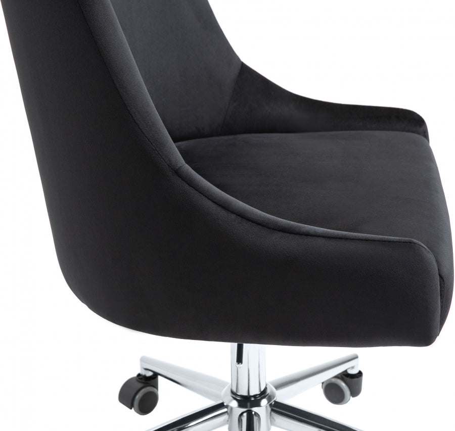 Chaise de bureau en velours Karina