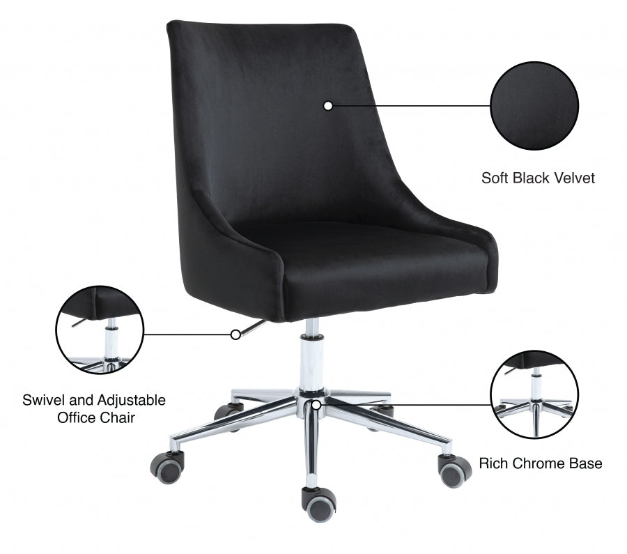 Chaise de bureau en velours Karina