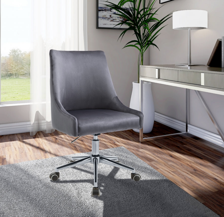 Chaise de bureau en velours Karina