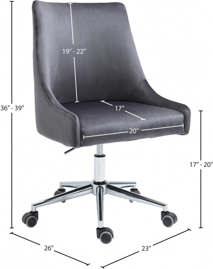 Chaise de bureau en velours Karina