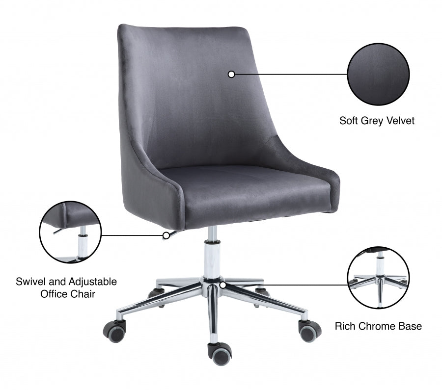 Chaise de bureau en velours Karina