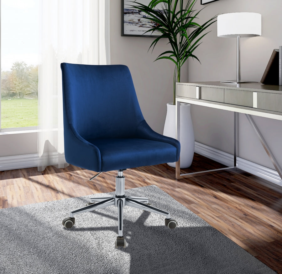 Chaise de bureau en velours Karina