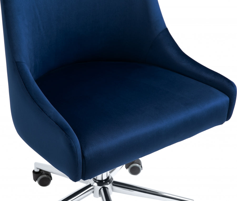 Chaise de bureau en velours Karina