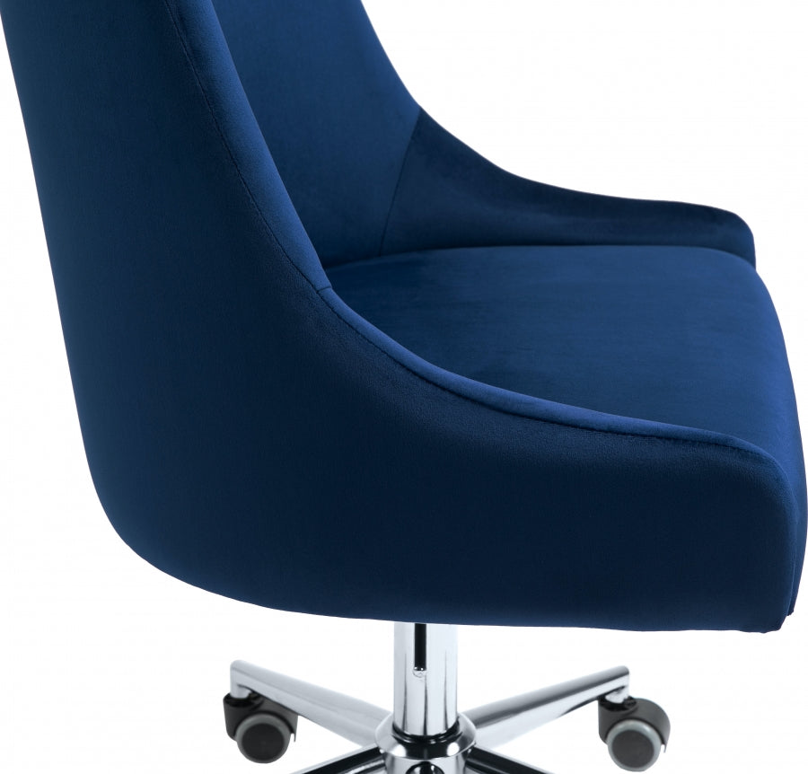Chaise de bureau en velours Karina