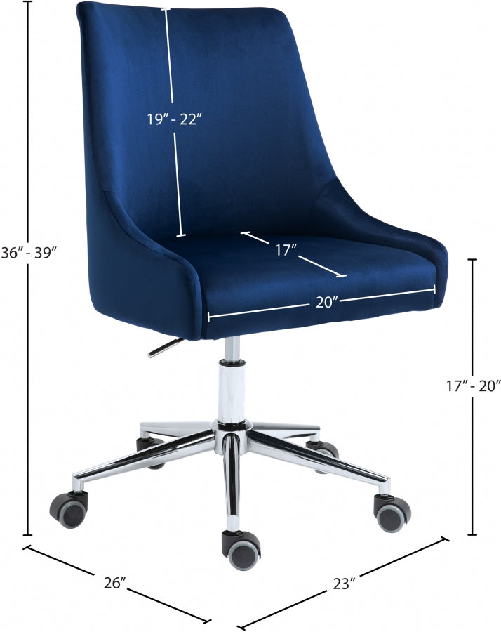 Chaise de bureau en velours Karina