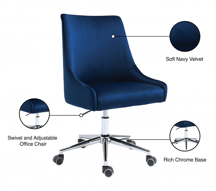 Chaise de bureau en velours Karina