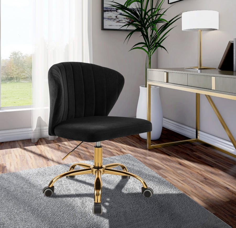Chaise de bureau en velours Finley