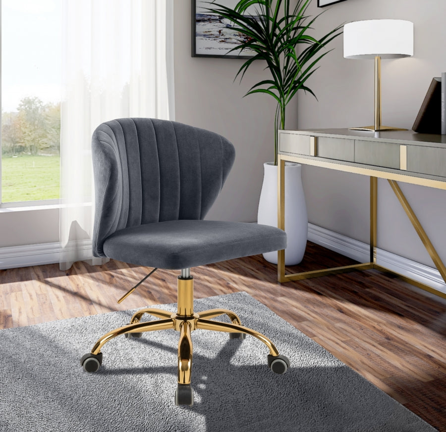 Chaise de bureau en velours Finley
