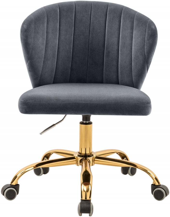 Chaise de bureau en velours Finley